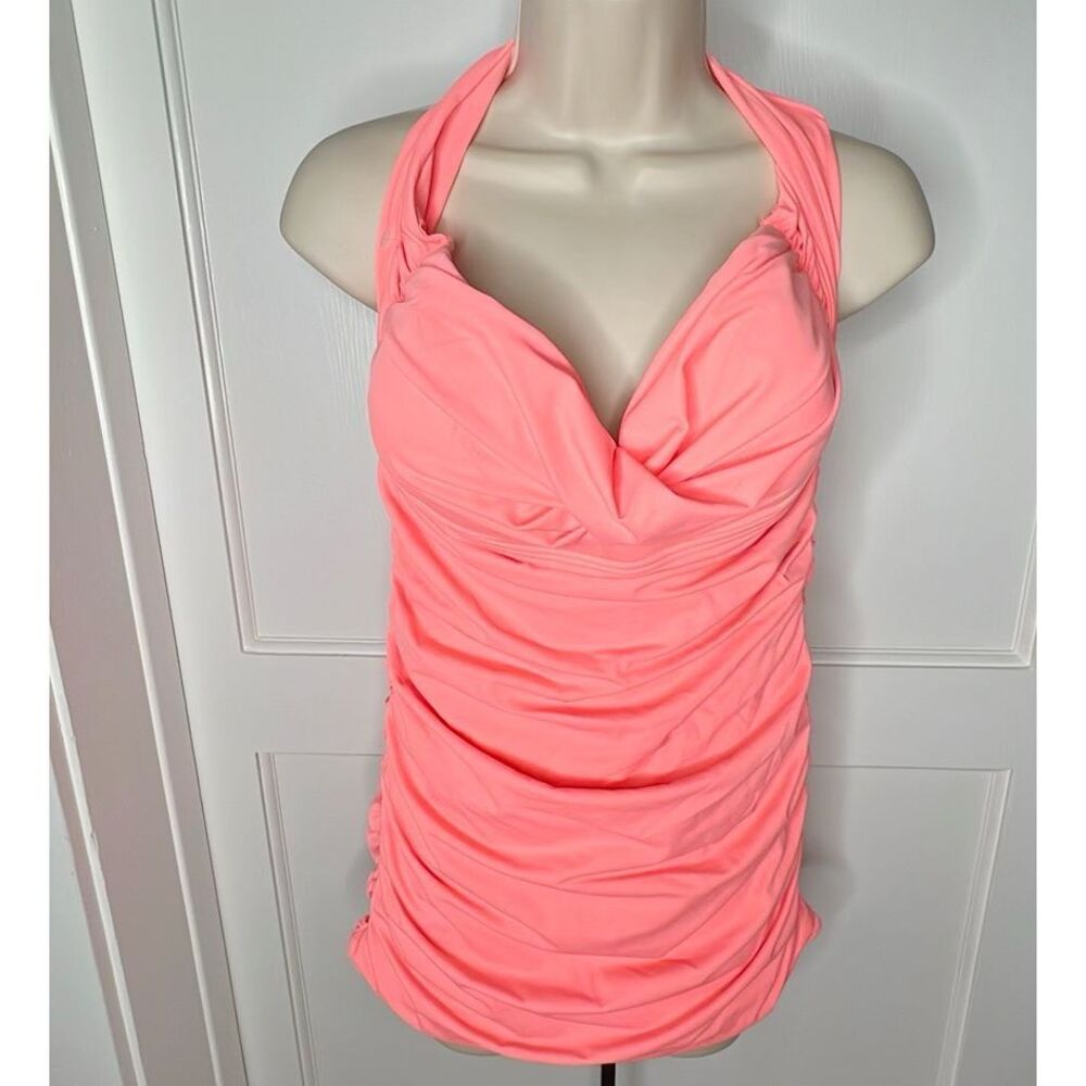 Charlotte Russe Coral One Piece Swim Dress Swimsuit Size XL